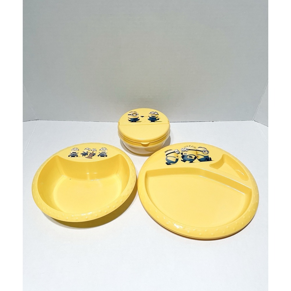 Mealtime 'Despicable Me' Minions Yellow‎ Plate Flatware & Container